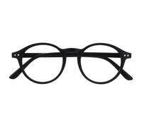 OPULIZE REY Reading Glasses - Retro Round Frame - Matt Black - Mens Womens - Spring Hinges - R56-1 - +1.00