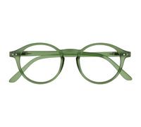 OPULIZE REY Reading Glasses - Retro Round Frame - Matt Green - Mens Womens - Spring Hinges - R56-6 - +2.00