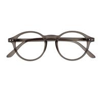 OPULIZE REY Reading Glasses - Retro Round Frame - Matt Grey - Mens Womens - Spring Hinges - R56-7 - +3.00