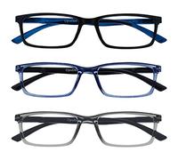 OPULIZE See 3 Pack Blue Light Blocking Glasses Black Blue Grey Computer Anti Glare Mens Womens BBB9-137 +0.00