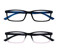 OPULIZE SEE Blue Light Blocking Reading Glasses for Women Men - 2 Pack - Narrow Frame - Anti-Glare Computer and Gaming Eyewear - UV and Eyestrain Protection - Improve Sleep - Black Pink +1.00