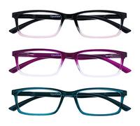OPULIZE SEE Blue Light Blocking Reading Glasses for Women Men - 3 Pack - Narrow Frame - Anti-Glare Computer and Gaming Eyewear - UV and Eyestrain Protection - Improve Sleep - Pink Purple+2.50