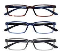 OPULIZE SEE Blue Light Blocking Reading Glasses for Women Men - 3 Pack - Narrow Frame - Anti-Glare Computer and Gaming Eyewear - UV and Eyestrain Protection - Improve Sleep - Brown Blue Grey +1.50