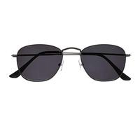 OPULIZE Sky Sunglasses Thin Rimmed Classic Shape Metal Frame Scratch Resistant Tinted Lens UV400 Protection Lens Matt Gunmetal Black Tips Mens Womens S95-7