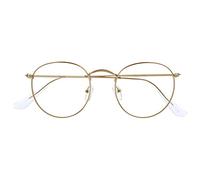 OPULIZE Sol - Reading Glasses with Blue Light Blocking Round Metal Retro Improve Sleep Reduce Headache Computer Glasses Gaming Anti-Reflective Gold Mens Womens B94-9 +3.00