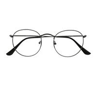 OPULIZE Sol - Reading Glasses with Blue Light Blocking Round Metal Retro Improve Sleep Reduce Headache Computer Glasses Gaming Anti-Reflective Matt Gunmetal Mens Womens B94-7 +2.00