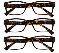 OPULIZE The Reading Glasses Company 3 Pack Mens Brown Tortoiseshell Large Designer Style Readers Spring Hinges RRR11-2 +1.50