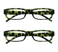 OPULIZE The Reading Glasses Company Green Tortoiseshell Lightweight Comfortable Readers Value 2 Pack Mens Womens RR32-6 +1.00