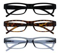 OPULIZE Unisex The Reading Glasses Company Black,Brown &Grey Lightweight Comfortable Readers Value 3 Pack Mens Reading Glasses Mixed 3 Pack (pack of 1)