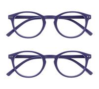 OPULIZE Zen Reading Glasses 2 Pack Cool Round Frame Spring Hinges Scratch Resistant Smooth Matt Purple Mens Womens RR24-5 +3.00