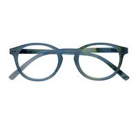 OPULIZE Zen Reading Glasses Cool Round Frame Pattern Spring Hinges Scratch Resistant Shiny Turquoise Mens Womens R24-Q +2.00