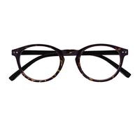 OPULIZE Zen Reading Glasses Cool Round Frame Spring Hinges Scratch Resistant Shiny Dark Brown Tortoiseshelll Mens Womens R24-2 +3.00