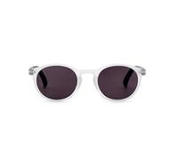 OPULIZE Zen Sunglasses Small Lightweight Round Frame Spring Hinges Scratch Resistant Tinted Lens UV400 Protection Matt Ice Crystal Matt Black Arms Mens Womens S24-C