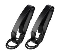 Opuorcy 2Pcs Belt Key Clips Key Ring Holder Uick Release Key Clip for Belt Stainless Steel Stealth Key Ring Holder with 4 Keyrings