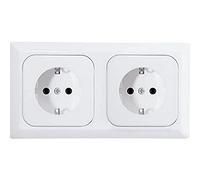 OPUS® 1 Kanto Complete Unit "2-Way" for Double Sockets Colour Pure White