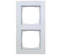 OPUS® 55 Cube Socket Covers Frame Design 2-fold, Colour: Aluminium/Silver/Silky Gloss