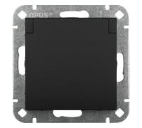 OPUS® 55 Protective Contact Socket Premium with Hinged Lid Colour Anthracite Silk Gloss