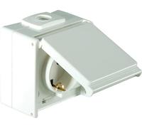 OPUS® Aqua Protective Contact Socket 1-Way Design with Contact Protection, 2 Cable Entrances, Colour: Pure White