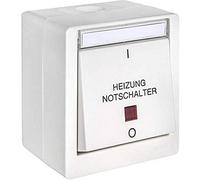 OPUS® Resist Control Switch Heating Emergency Switch 2-Pin Red Lens Colour Pure White