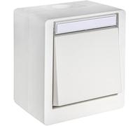 OPUS Resist Surface-Mounted Switch, Toggle Switch, On/Off Switch, IP55, 3 Cable Inputs, 2K Housing, Pure White, Labelling Field