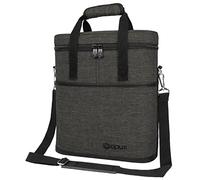 OPUX Premium Insulated 3 Bottle Wine Carrier Tote Bag | Wine Travel Bag with Shoulder Strap, Padded Protection | Wine Cooler Bag, Wine Gifts - Charcoal Grey