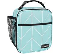 opux Insulated Lunch Bag for Kids Boys Girls, Small Compact Lunch Box with Wide Opening & Mesh Pockets, Reusable Lunch Pail for School, Work, Adults, Men, Women, Teal