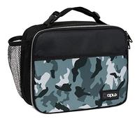 opux Insulated Lunch Bag Kids, Lunch Box for School Boy Girl, Leakproof Small Reusable Compact Soft Mini Cooler Bag, Toddler Small Lunch Boxes Kit Pail with Front Side Pockets (Camo Green)