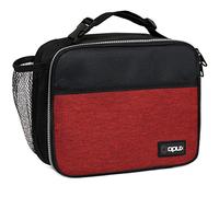 opux Insulated Lunch Bag Kids, Lunch Box for School Boy Girl, Leakproof Small Reusable Compact Soft Mini Cooler Bag, Toddler Small Lunch Boxes Kit Pail with Front Side Pockets (Red)