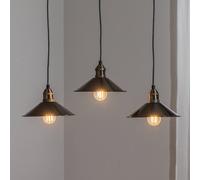 Opviq Berceste 250-S1 pendant light, black, metal, 3-bulb, long