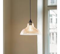 Opviq Dilberay 327-S hanging light, 1-bulb, amber/black glass, Ø 28 cm