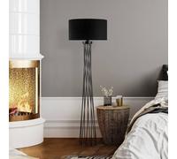 Opviq Floor lamp Tall 13470, black, canvas, height 175 cm
