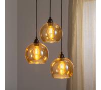Opviq Hanging light Gold 021 3-bulb rondel glass Ø20cm