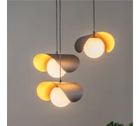 Opviq Hanging light Vatoz 6142 3-bulb rondel black opal glass