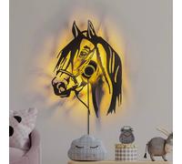 Opviq Horse wall light, black, metal, 57 x 41 cm, plug cable