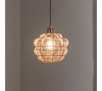 Opviq Safderun 401-S pendant light, copper-coloured glass/iron Ø 23 cm