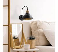 Opviq Saglam wall light, black/gold, height 36 cm, metal