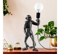 Opviq Singe table lamp, black, polyester, height 46 cm, monkey figure