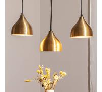 Opviq Tattoo 6214 pendant light, gold-coloured metal, 3-bulb, linear