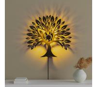 Opviq Wall lamp Heart Tree V2, black, metal, plug, switch