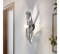 Opviq Wall light W-030, black, feather design, MDF wood, laser cut