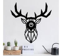 Opviq Wall light W-051, black, deer design, laser-cut MDF wood