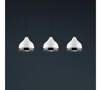 Opviq Yildo 6878 pendant light, white/black metal, 3-bulb, linear