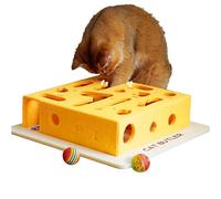 Opvonxeh Cat Puzzle Toys, Interactive Maze Box, Felt Intelligence Game, Kitten Treat Dispenser, Pet Play Accessory, Engaging Mental Stimulation Tool for Small Large Medium Kitten Exercise Playing