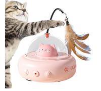 Opvonxeh Interactive Cat Feather Toy, Rechargeable Cat Play Toy, Rotating Pet Enrichment, Kitten Boredom Exerciser, 600 mAh Battery-Powered Hunting and Chasing Game for Cats