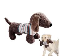 Opvonxeh Plush Squeaky Toy, Aggressive Chew Toy, Dachshund Shape Tool, Puppy Play Device for Engaging Interactive Pet Training and Entertaining Strong Chewers Safely, 11.81 x 4.72 x 6.69 inches