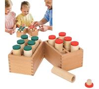 Opvonxeh Sensory Sound Cylinders | Educational Interactive Wooden | Sound Box for Hearing Learning - Birthday Christmas Kindergarten Education Fine Motor Skills Special Needs