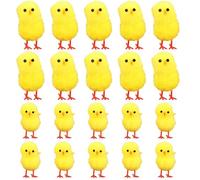 OPVXZAD Easter Chickens 20Pcs Fluffy Chick Decorations Mini Plush Yellow Chickens 4.5cm & 5cm Cute Easter Chick Figurines for Bonnet Decorations DIY Crafts Spring Party Décor