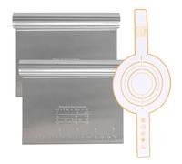 OPVYAEU 3-Piece Baking Set 2x Stainless Steel Dough Cutter 12 x 15 x 2 cm and 1x Silicone Baking Mat Dough Scraper Cake Spatula Baking Mat Baking Patisserie Pizza Kitchen Utensils