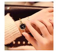 OPYTR ladies watches Small Gold Bangle Bracelet Luxury Watches Stainless Steel Ladies Quartz Wristwatches Fashion Casual Women Dress Watch Wristwatch (Color : Gold black)