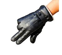 OPYTR Winter Gloves Fashion Men Winter Autumn Warm Thermal Wool Fleece Snow Mittens Outdoor Five Finger Wrist Gloves Leather Fur Sheepskin Gloves Windproof Lined Thick